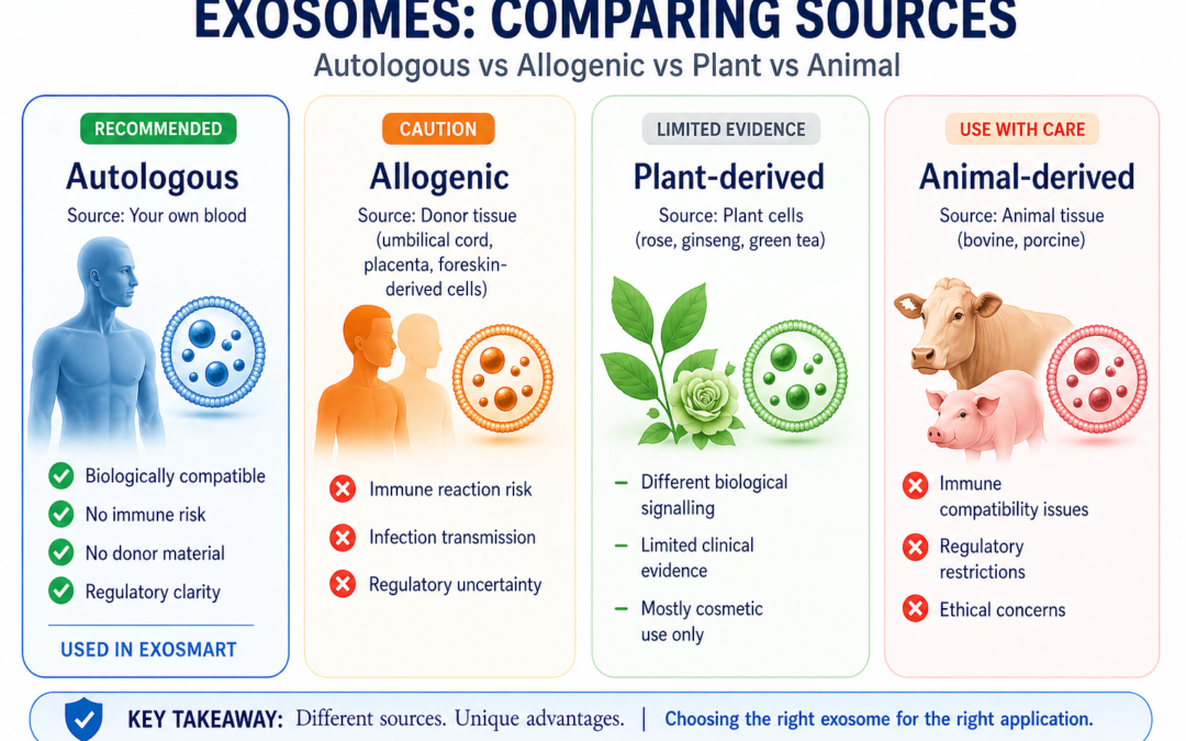 Autologous vs Allogenic vsPlant vs Animal Exosomes